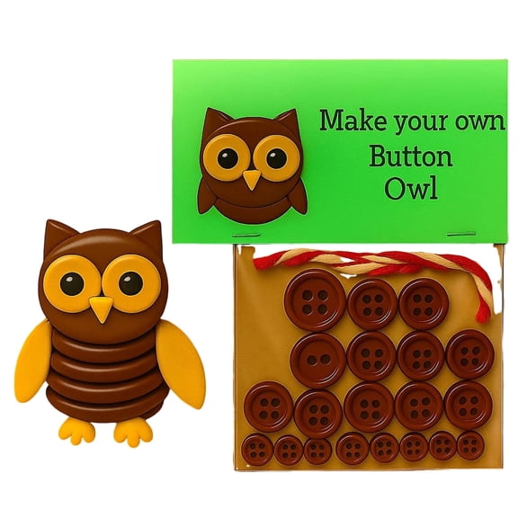 DAMAI 2025 New DIY Animal Theme Fun Christmas Button Christmas Tree Ornament Kit, Fun Animal Buttons Kit, Cute Christmas Hanging Decoration Kits for Beginner-Friendly