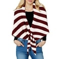thumbnail image 1 of DAMAI 2025 New Pashmina Wraps for Women, Women’s Striped Color Triangle Shawl Scarf, Knitted Knotted Cardigan Cape Soft Triangle Scarf Wrap, Casual Versatile Scarf for All Seasons, 1 of 8