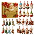 thumbnail image 1 of DAMAI 2025 Santa Claus Advent Calendar, 24-Day Christmas Santa Claus, Stocking, Reindeer Decorated Christmas Countdown Calendar, Acrylic 2D Santa Claus Hanging Decorations for Christmas Tree, 1 of 6