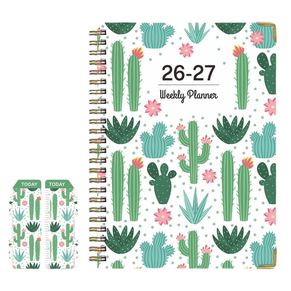 DAMAI 2026-2027 A5 Coil Cactus Planners,Teacher Lesson Planner with 12 Monthly Tabs,Durable Coil Binding Perfect for Teachers Office Workers for Lesson Planning Daily Scheduling & Organizing