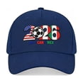thumbnail image 1 of DAMAI 2026 Soccer Fan Cap – USA, CAN, MEX Host Countries Embroidered Baseball Hat, Adjustable Breathable Cotton Unisex Fit for Soccer Supporters, 1 of 5