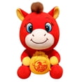 thumbnail image 1 of DAMAI 2026 Year of The Horse Mascot Decoration – 7.9" Chinese Zodiac Horse Ornament with Auspicious “Fu” Bag, Plush Festival Figurine for Lunar New Year, Spring Festival, 1 of 6