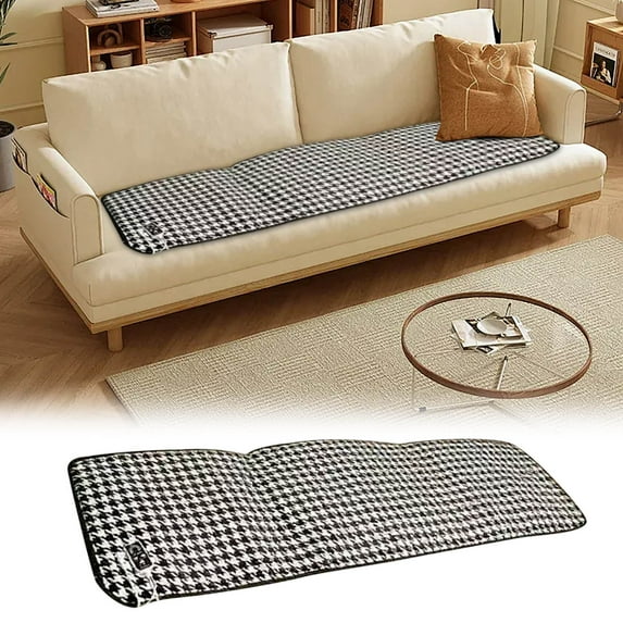 DAMAI 220V Black-and-white checkered Heated Blanket, Flannel Blankets Fast Heating Multifunctional Electric Blanket Throw Small Heating Pad, Heating Throw for Home, Office Use