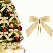 DAMAI 24 Pcs Beige Small Velvet Christmas Bows, Vintage Velvet Ribbon Twist Tie Bows for Treat Bag Bakery Candy Bags, Home Decor 1"W,3.5 x 3.5 inch