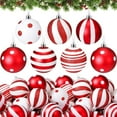 thumbnail image 1 of DAMAI 24 Pcs Red and White Christmas Balls Ornaments for Tree 1.2 Inch Peppermint Candy Cane Polka Dot Stripes Christmas Tree Decorations Shatterproof Xmas Baubles for Home Wreath Party Decor, 1 of 7