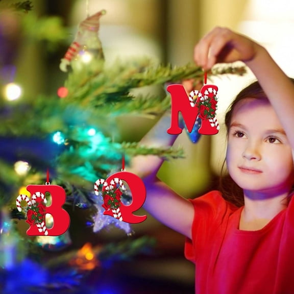 DAMAI 26 Letter Ornaments for Christmas Tree Decoration,2026 Christmas Letters Ornaments A to Z Ornament Letters Decorative,Hanging Pendant Xmas Alphabet for DIY Craft Ornaments