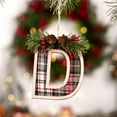 thumbnail image 1 of DAMAI 26 Letter Wooden Letter Christmas Tree Buffalo Plaid Ornaments, 3D Alphabet Xmas Hanging Pendant with Red and Black Plaid Pattern, Hanging Pendant for Xmas Tree Wall or Fireplace Decor, 1 of 7