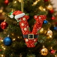 thumbnail image 1 of DAMAI 26 Pcs Red Initials Christmas Ornaments for Tree, 2D Acrylic Personalized Gnomes Decorative Monogram Pendants with Santa Hat Belt, Christmas Hanging Decorations for DIY Crafts Xmas Home Decor, 1 of 4