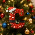 thumbnail image 1 of DAMAI 26 Pcs Red Initials Christmas Ornaments for Tree, 2D Acrylic Personalized Gnomes Decorative Monogram Pendants with Santa Hat Belt, Christmas Hanging Decorations for DIY Crafts Xmas Home Decor, 1 of 5