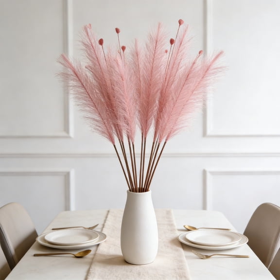 DAMAI 28 Inch Faux Pampas Grass, Boho Style Artificial Tall Fluffy Stems Artificial Vase Filler for Wedding Flower Party Vase Arrangement Centerpieces