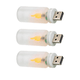 thumbnail image 1 of DAMAI 3 Pcs USB Flame Ambiance Night Light for Car, Flicker Flame Led Lamps with Remote Control & Timer - Realistic Flickering Fire Effect, Retro Clear Glass Night Light for Car, Party, Bedroom, 1 of 7