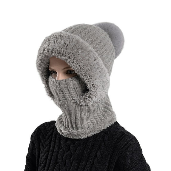 DAMAI 3 in 1 Beanie Hat with Scarf and Mask, 2026 New Winter Warm Ear Guard Hat, Fall Winter Warm Knitted Windproof Balaclava Scarf for Men Women