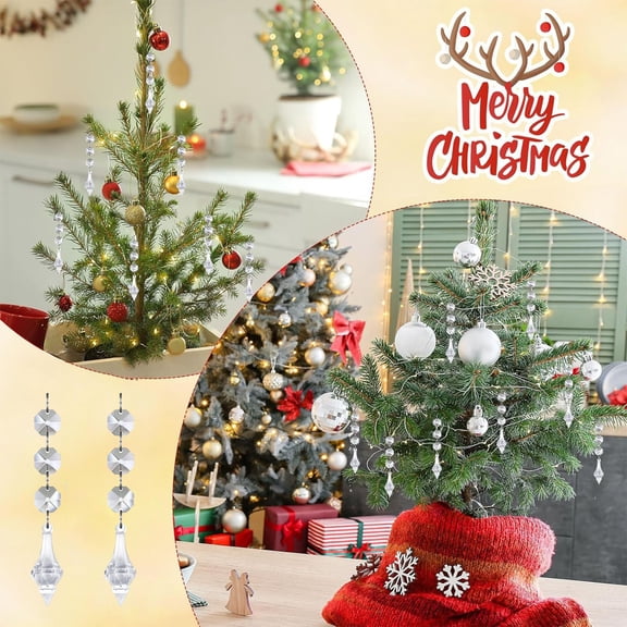 DAMAI 30 Pcs Angel Christmas Tree Decorations Ornaments, Hanging Acrylic Crystal Angel Ornaments for Christmas Tree Indoor Christian Religious Home Decor, Birthday Wedding Party Decoration Supplies