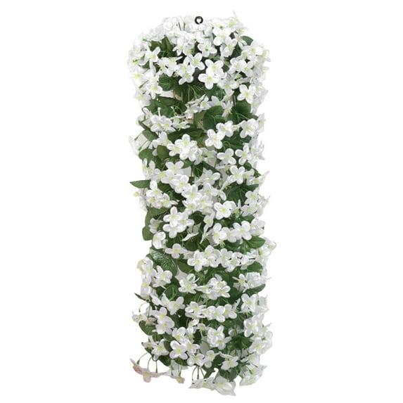 DAMAI 33.4inch Artificial Hanging Flower,Greenery Fake Plants,UV Resistant Ivy Vines with Rattan Hanging Ring,Faux Floral Plant for Wall Living Room Home Porch Patio Balcony Decoration (White)