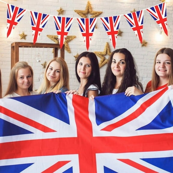 DAMAI 35x23 Inch United Kingdom UK Flag, British National Flags Polyester with two Brass Grommets, Canvas Header and Double Stitched United Kingdom UK Flag For Flagpole Use