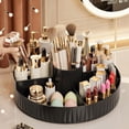 thumbnail image 1 of DAMAI 360° Rotating Makeup Brush Organizer, Partitioned Storage Container, Space-Saving Cosmetic Holder & Pen Holder (Black), 1 of 4