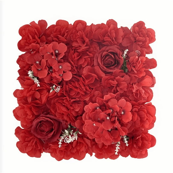 DAMAI 3D Artificial Flowers Wall, Silk Rose Flower Wall Panel, Artificial Floral Panels Wall Fake Rose Event Backdrop for Indoor Outdoor Mother's Day Birthdays Party Decor, 13.78" x 13.78"