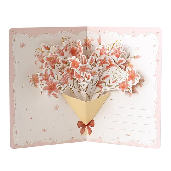 DAMAI 3D Collapse Floral Greeting Cards with Envelopes, Floral Greeting Cards for Birthday, Anniversary, Valentine's Day & All Occasions