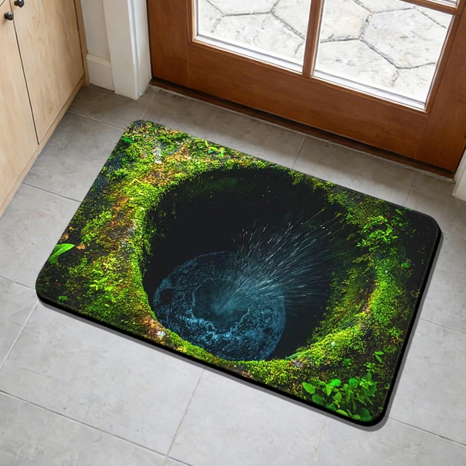 Visual Effects Rugs DAMAI 3D Optical Illusion Rug - Realistic Trap Visual Effect Carpet ...