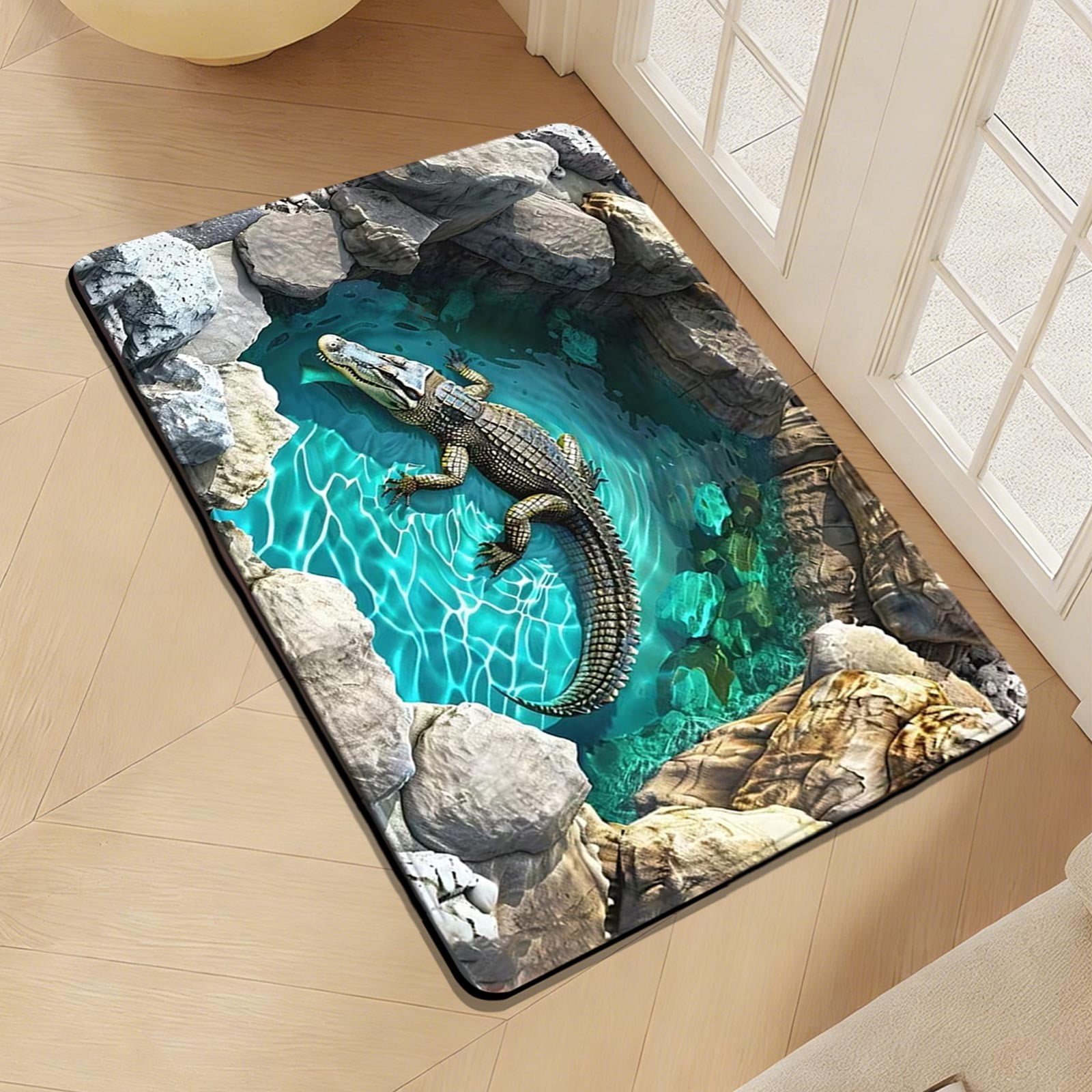 DAMAI 3D Optical Illusion Rug - Realistic Trap Visual Effect Carpet ...