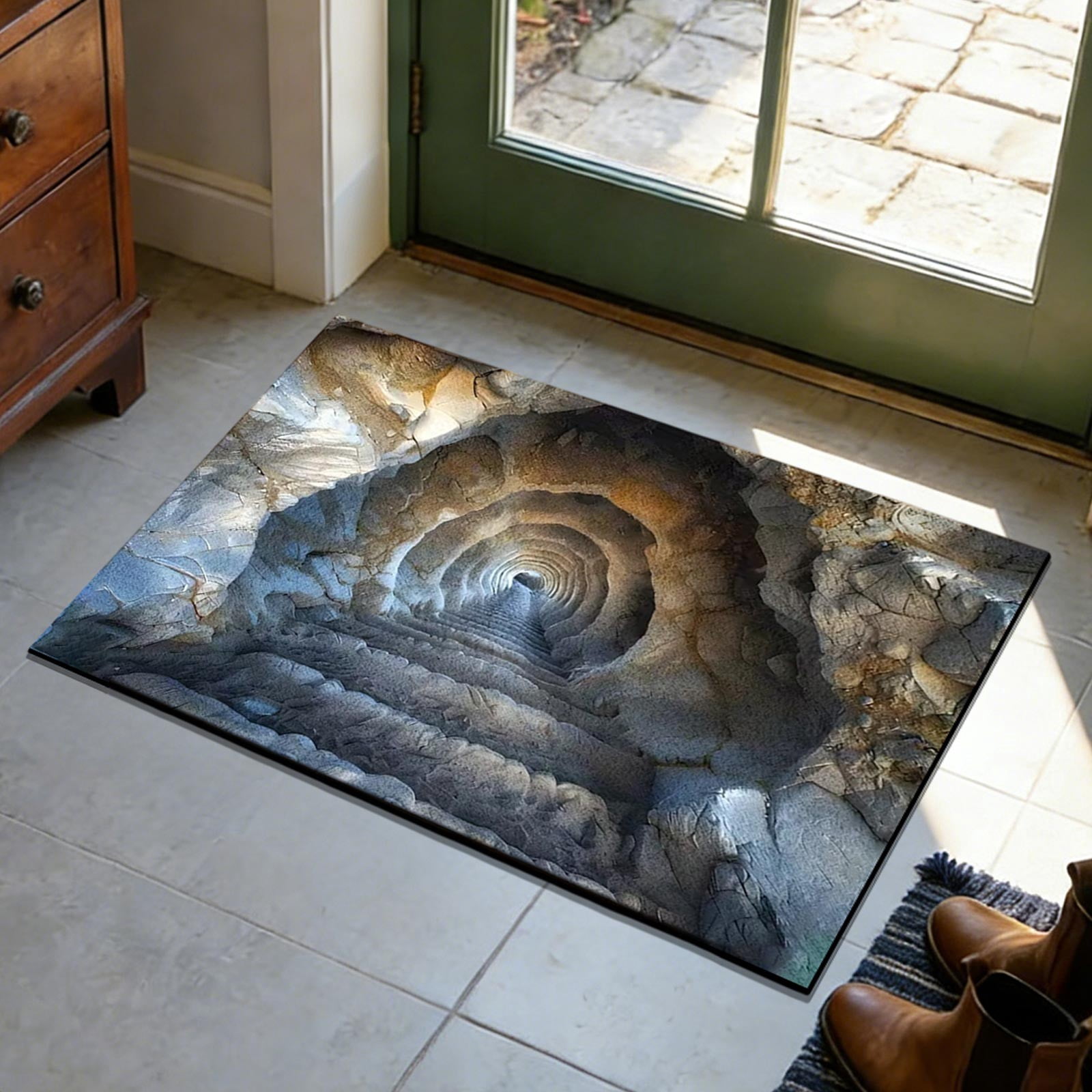 Visual Effects Rugs DAMAI 3D Optical Illusion Rug - Realistic Trap Visual Effect Carpet ...