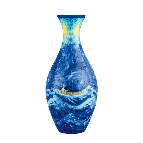 DAMAI 3D Puzzles Vase for Adults, 160 Pieces Puzzle DIY Unique Flower Vase, House Warming Gift for Flower Arrangements and Home Decoration (The Old Man and the Sea)
