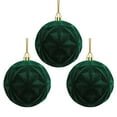 thumbnail image 1 of DAMAI 3Pcs 3.1 Inch Large Velvet Christmas Ball Ornaments, Vintage Christmas Plastic Ball Ornaments Flocked Christmas Tree Hanging Ornament for Xmas Party Wedding Home Decor (Green), 1 of 8