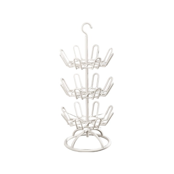 DAMAI 3Tier Revolving Shoe Tree, Standing Circular Rotating Iron Shoe Rack with Spinning Organizer Design, Practical Shoe Storage for Apartment Farmhouse Balcony Entryway Closet