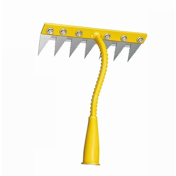 DAMAI 4/5/6/7 Teeth Iron Weeding Rake 2.0,Heavy Duty Garden Hand Weeder Rake, Detachable Gardening Hand Weeder Tool for Yard Lawn Flowerbed Outdoor Farm Planting Maintenance