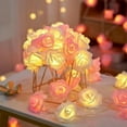 thumbnail image 1 of DAMAI 4.9 Feet 20 LED Rose Flower Fairy Lights String Lights Battery Operated Wedding Home Party Events Holiday Romantic Decoration (4.9 Feet 20 Led, Pink+Warm White), 1 of 9