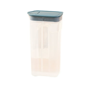 DAMAI 42 oz Plastic Pitcher with Lid, Fridge Door Water Jug with Handle, Large Wide Mouth Plastic Pitcher with Pour Spout, Iced Tea Pitcher for Lemonade, Iced Tea, Milk, Juice, Beverages, Clear