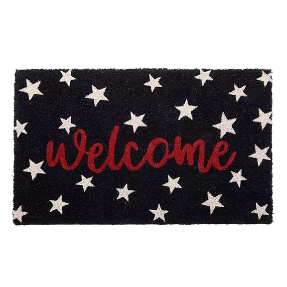 DAMAI 4th of July Door Mat Outdoor, Patriotic American Flag Stars Welcome Mat with Non-Slip Backing & Natural Fiber Coir Design, Independence Day Doormat for Front Door Entrance Outdoor Decor