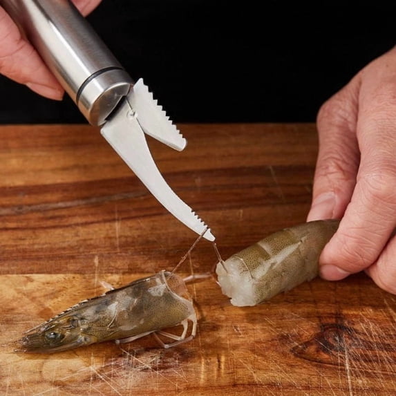 DAMAI 5 in 1 Multifunctional Shrimp Deveining Tool, 304 Stainless Steel Shrimp Peeler, Fish Scale Remover, Kitchen Fish and Shrimp, Duck Intestine Cleaner Seafood Tools