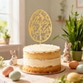 thumbnail image 1 of DAMAI 5.9 inch Glitter Happy Easter Cake Topper, Happy Easter Cake Topper Bunny Ears Easter Egg Decor, Easter Party Decorations for Cakes, Centerpieces, Table Decor, 1 of 6