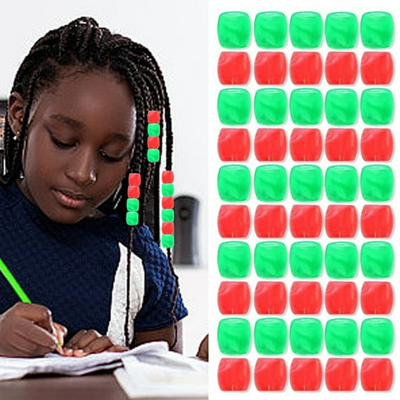 DAMAI 50 PCS Hair Beads for Braids, Hair Beads for Women Braids, Purple Rose Red White Hair Beads, Large Spacer Pony Beads, Cute Hair Accessories for Women, DIY Supplies for Jewelry Making