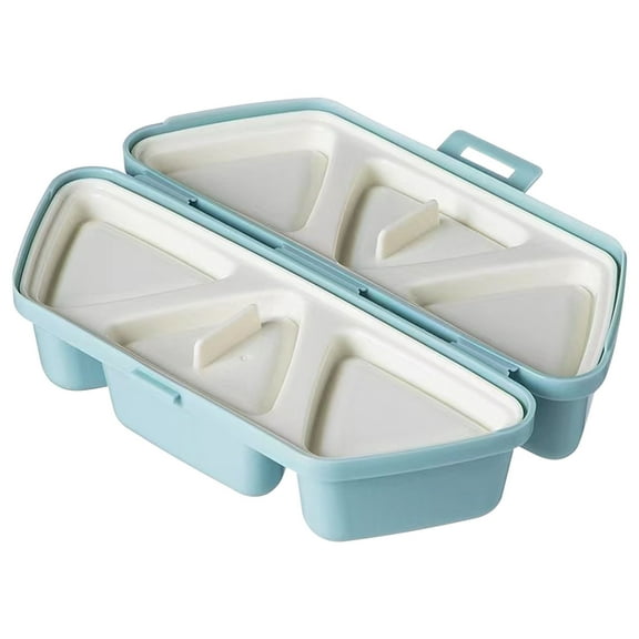 DAMAI 6 in 1 Onigiri Mold, Triangle Rice Ball Maker Set for Sushi & Musubi for Triangle Japanese Lunch, Silicone Cake Molder Set, Foldable Design and Non-Stick Bottom (Blue)