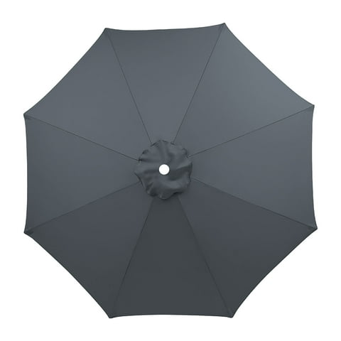 DAMAI 6.5ft/7.5ft/8ft/9ft/10ft Universal Patio Umbrella Replacement Canopy, 6 Ribs 8 Ribs Outdoor Market Table Patio Umbrella Canopy Cover Replacement UV Protective Cloth(Dark Gray,9FT(6-Ribs))