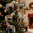 thumbnail image 1 of DAMAI 6 Pcs Horse Christmas Ornament, 2025 Year of The Horse 2D Flat Acrylic Ornament for Women Girls Horse Lovers Equestrian Gifts and Xmas Tree Home Decor, 1 of 7