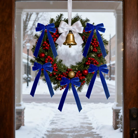 DAMAI 6 Pcs Velvet Christmas Tree Bows with Hair Clip, 2025 New Velvet Christmas Tree Bow for Gift, Vintage velvets Ribbon Bow for Decor, Velvets Hair Bows with Alligator Clips for Women