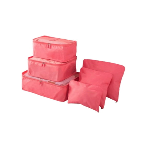 DAMAI 6 Pieces Portable Luggage Packing Cubes,Travel Luggage Organizer Bags Suitcases Organizers,Vacuum Packing Cubes For Traveling, Outdoor Camping, Lodging(Rose)