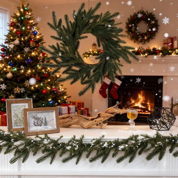 DAMAI 6ft Christmas Garland - Lifelike Norfolk Pine Garland, Durable Faux Greenery for All Seasons, Artificial Pines Needle Fake Hanging Vine Plant for Home Decor, Weddings & Holidays