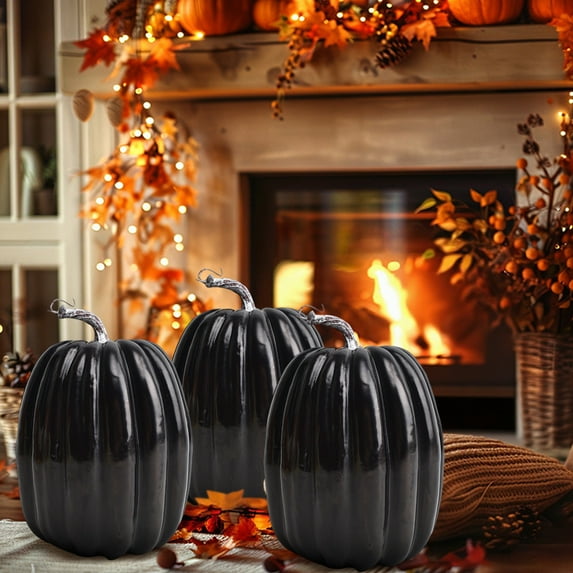 DAMAI 7.88 Inch Large Orange Pumpkins for Decorating,Realistic Artificial Pumpkin Holiday Foam Pumpkin Halloween Decor,Paintable Artificial Pumpkins Perfect for Halloween Thanksgiving Decor