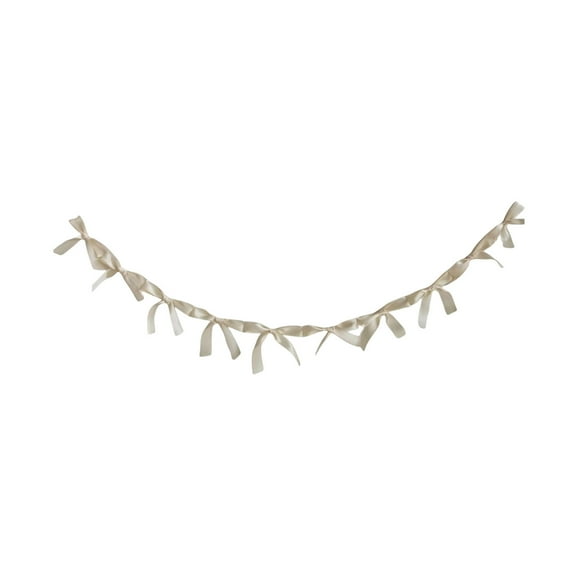 DAMAI 70.87 In Bow Hanging Garlands,Birthday Tree Ornaments,Bow Silk Bow Holiday Hanging Bows for Girls Coquette Birthday, Wedding, Bridal Shower, Engagement Supplies (White)