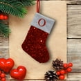 thumbnail image 1 of DAMAI 9 Inches Initial Monogram Embroidered,Christmas Stocking Glitter Sequins Bowknot with Velvet Christmas Stocking, Xmas Stockings with Knitted Trim for Family Party Fireplace Tree Decoration, 1 of 9