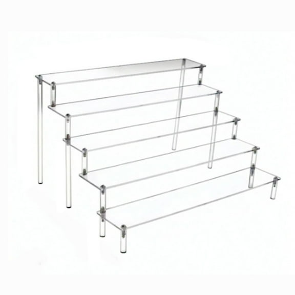 DAMAI Acrylic Display Risers, 5 Tier Perfume Organizer Stand,Clear Acrylic Shelf Risers for Display Stands for Food, Tabletop Use,Dessert Shelves for Party, Riser Stand for Decoration and Organizer