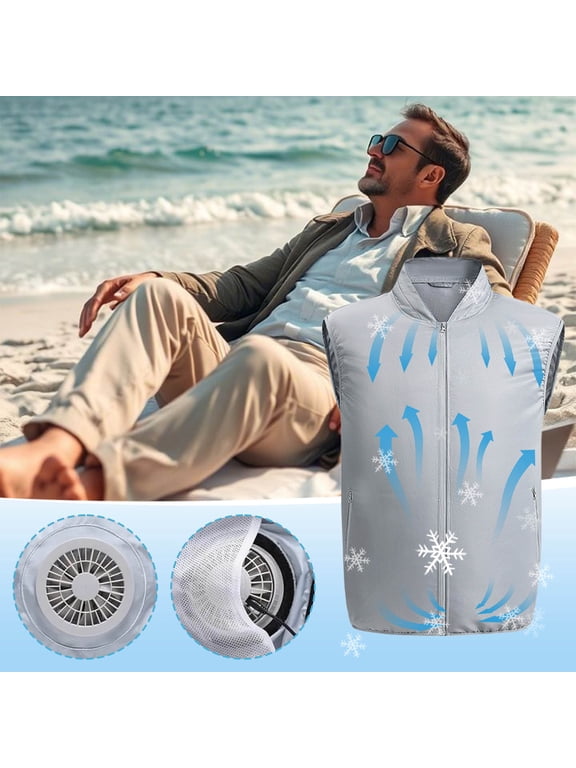 Air-Conditioned Work Jacket,Fan-Cooled Casual Jacket with 10000mah Power Bank & 2PCS Fan,Work Uniform Jacket for Working Cycling Outdoor
