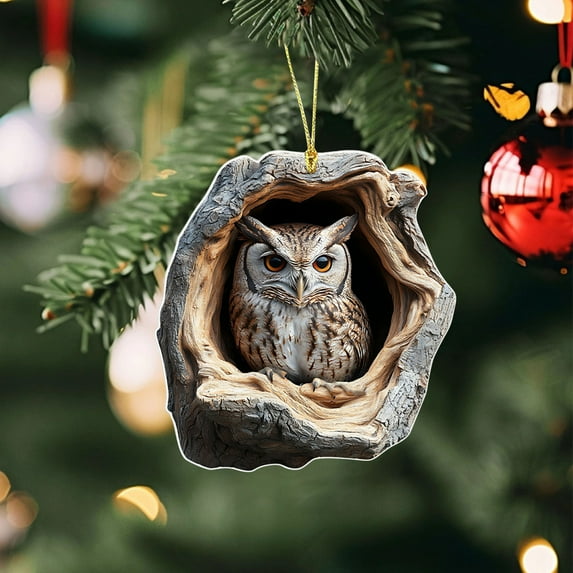 DAMAI Animal Christmas Ornament, 2025 New Forest Animal Decoration Vivid Animal Pattern Acrylic Ornament, 2D Acrylic Forest Animal Decorations for Holiday Home Decor