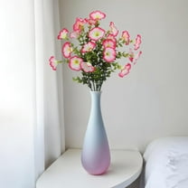 DAMAI Artificial Flowers for Outdoor Decoration Spring Summer Fake Plants, 5PCS Faux Flower Silk Petunias UV Resistant Realistic for Porch Planter Balcony Home Garden Yard Decor(Pink)