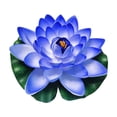 thumbnail image 1 of DAMAI Artificial Lily Pads for Ponds Floating Foam Lotus Flower with Water Lily Pad Leaves Realistic Floating Pool Flowers Lifelike Fake Pond Plant Home Garden Decoration (Blue), 1 of 7