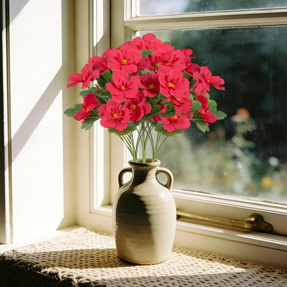 DAMAI Artificial Pansy Flowers for Outdoor, 11.8'' UV Resistant Faux Silk Small Daisie for Outside Planter Front Door Porch Garden Yard Patio for Home Wedding Kitchen Table Decor